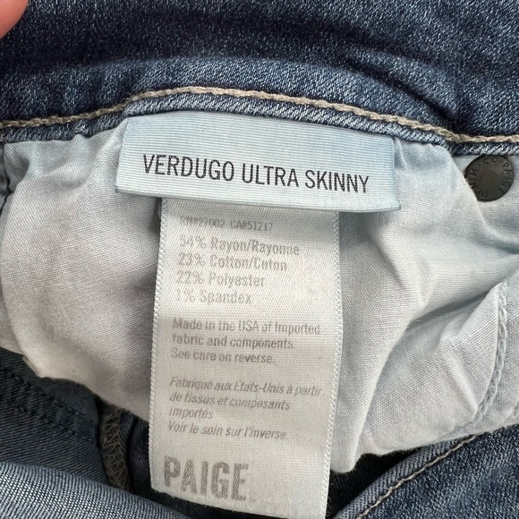 Paige Verdugo Ultra Skinnny Jeans Ladies Size 27 - Picture 8 of 8